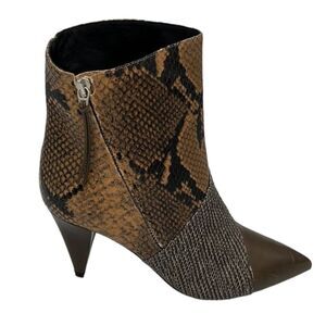 Isabel Marant Brown & Black Snakeskin Pointed Toe Ankle Boots
